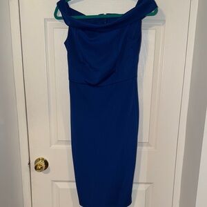 Thalia Sodi One Shoulder Blue Dress